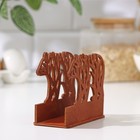 Салфетница деревянная «Мишка», 12×12×5,5 см, цвет коричневый - фото 25389030