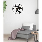 Часы настенные интерьерные «Карта мира», серия: Лофт, бесшумные, плавный ход, d=60 см, от батарейки 1×АА - Фото 2