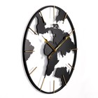 Часы настенные интерьерные «Карта мира», серия: Лофт, бесшумные, плавный ход, d=60 см, от батарейки 1×АА - Фото 3