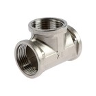 Тройник ZEIN, 1", внутренняя резьба, нержавеющая сталь, фасовка 2 шт. 9464729