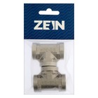 Тройник ZEIN, 1/2", внутренняя резьба, нержавеющая сталь, фасовка 2 шт. - фото 25514257