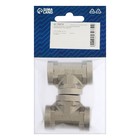 Тройник ZEIN, 1/2", внутренняя резьба, нержавеющая сталь, фасовка 2 шт. - фото 25514258