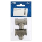 Тройник ZEIN, 1/2", внутренняя/наружная/внутренняя резьба, нержавеющая сталь, фасовка 2 шт. 9464731