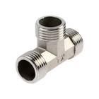 Тройник ZEIN, 1/2", наружная резьба, нержавеющая сталь, фасовка 2 шт. (комплект 2 шт) - фото 24245122