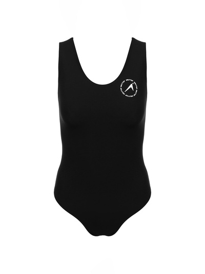 Купальник слитный ONLYTOP, р. 50, спортивный, чёрный
