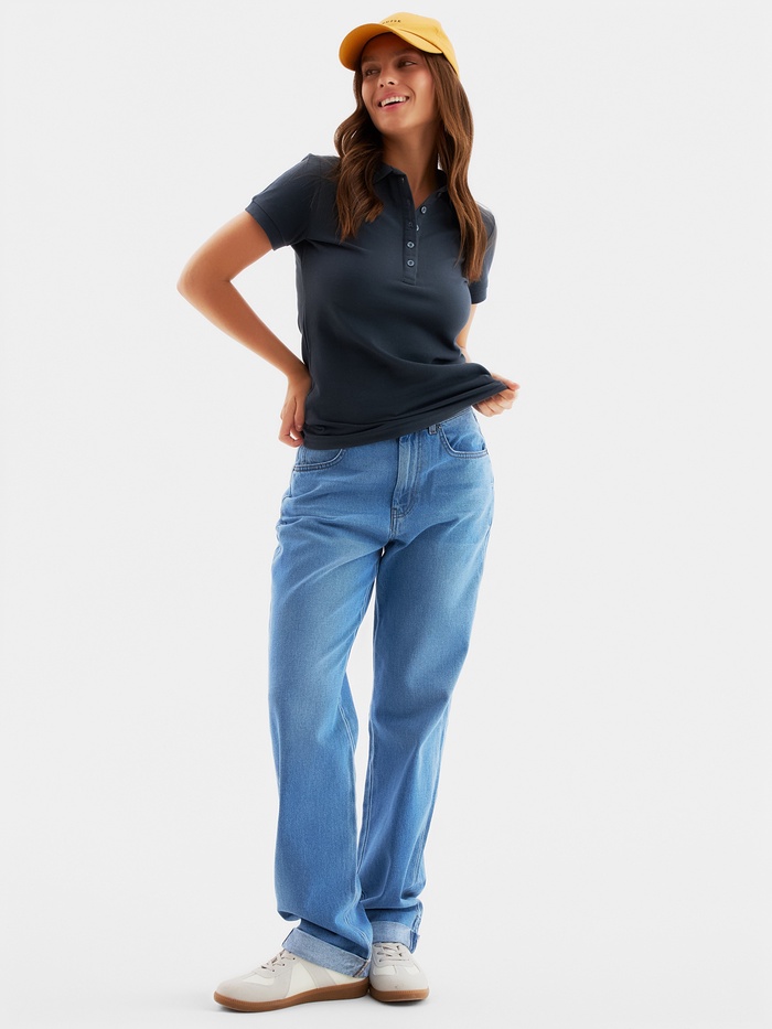 Футболка поло женская MINAKU REGULAR FIT: графит, р-р 48 - Фото 1