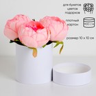 Коробка подарочная круглая, шляпная, белая, 10×10 см - Фото 1
