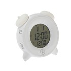 Часы-будильник RITMIX CAT-057, календарь, подсветка, 3хААА, белые - фото 51459259