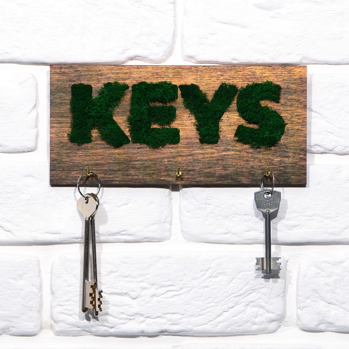 Ключница настенная со мхом «Keys».
