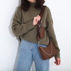 Сумка женская на молнии, коричневая - фото 57970384