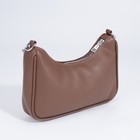 Сумка женская на молнии, коричневая - фото 57970376