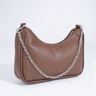 Сумка женская на молнии, коричневая - фото 57970377