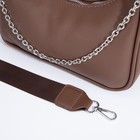 Сумка женская на молнии, коричневая - фото 57970379