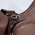 Сумка женская на молнии, коричневая - фото 57970381