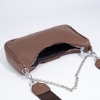 Сумка женская на молнии, коричневая - фото 57970382