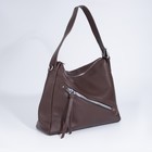 Сумка женская на молнии, цвет коричневый - фото 52577640