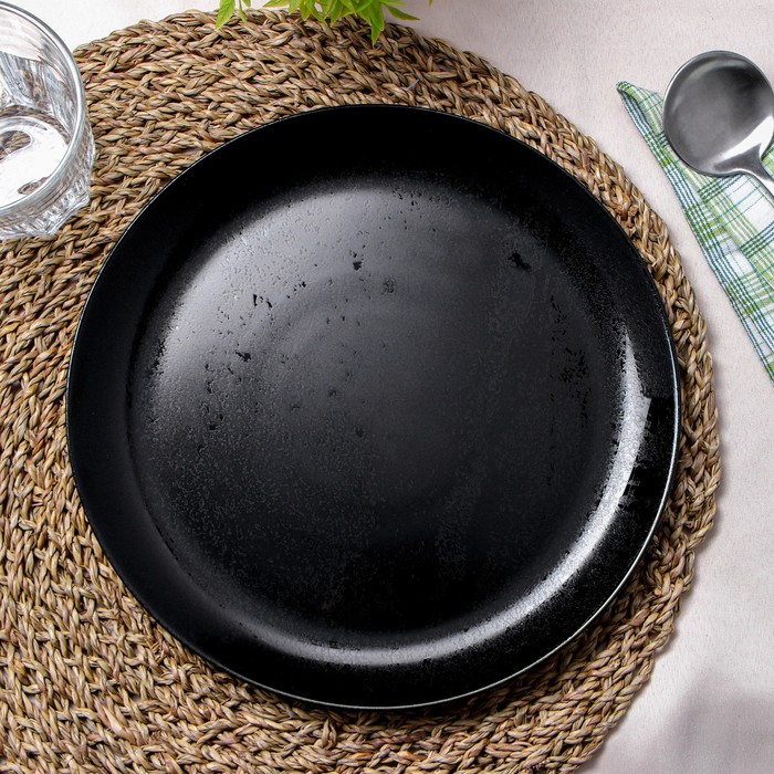 Тарелка обеденная DIANA, d=25 см, цвет чёрный - Фото 1