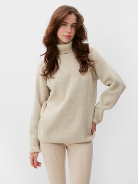 Джемпер женский MINAKU: Casual collection, бежевый, размер 50