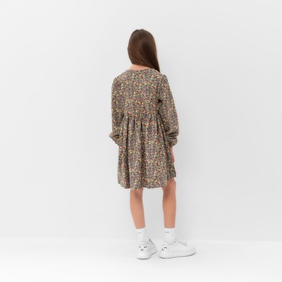 Платье для девочки MINAKU: Casual Collection, серое, рост 116-122 см
