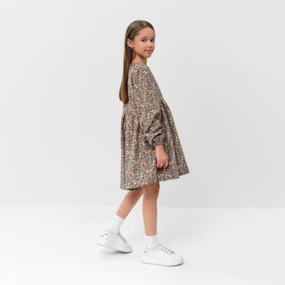 Платье для девочки MINAKU: Casual Collection, серое, рост 122-128 см