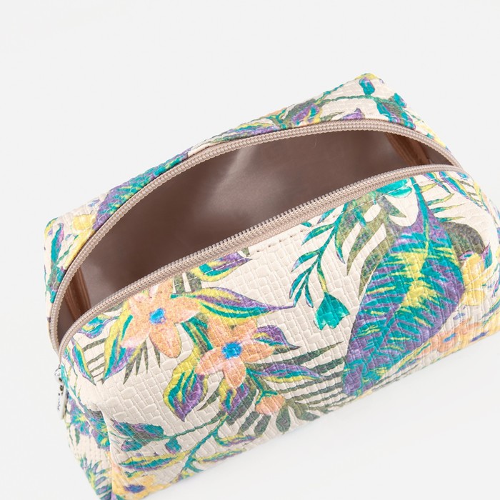 Косметичка на молнии, цвет бежевый/разноцветный 32944