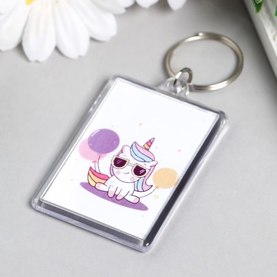 Брелок акрил "Крутой единорог" 3,5х5 см