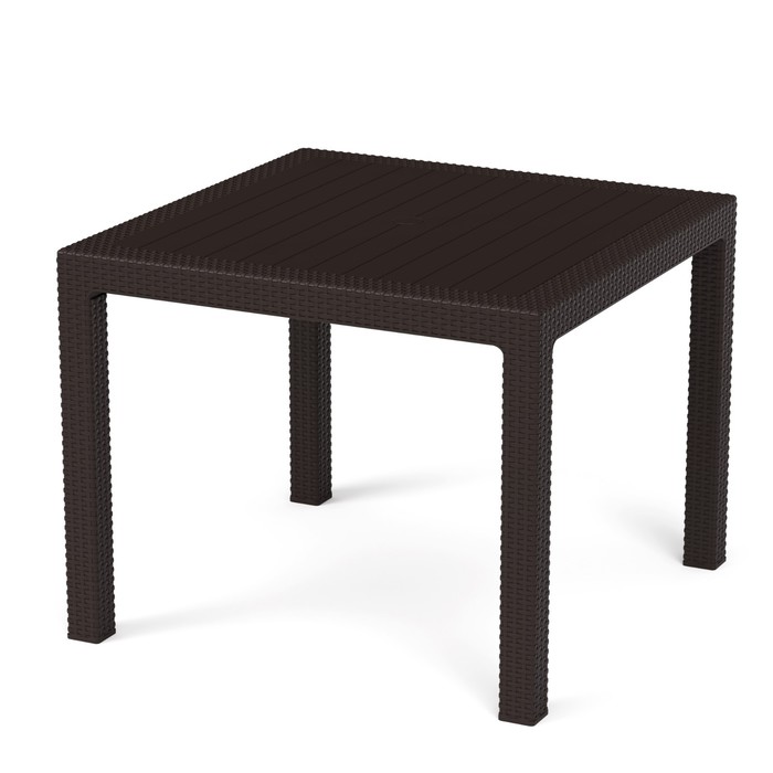 Стол садовый «Ротанг-плюс», 94×94×74 см, с отверстием под зонт, d=39.5 мм, цвет мокко - Фото 1