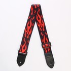 Ремень для гитары "Красное пламя" длина 60-117 см, ширина 5 см, 12 медиаторов в подарок - фото 25525241
