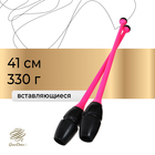 Булавы для художественной гимнастики вставляющиеся Grace Dance, 41 см, цвет чёрный/розовый - Фото 1