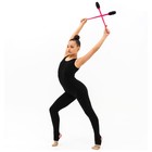 Булавы для художественной гимнастики вставляющиеся Grace Dance, 41 см, цвет чёрный/розовый - Фото 4