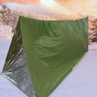 Термоодеяло универсальное "Аdventure" (трансформируемое в палатку, спальный мешок), зеленое - Фото 4