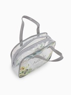 Косметичка - сумка на молнии для бассейна, с ручками, с принтом, серая - Фото 4