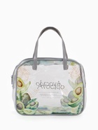 Косметичка - сумка на молнии для бассейна, с ручками, с принтом, серая - фото 120345503