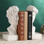 Держатель-подставка для книг "Бюст Давида" набор 2шт, 25см, белый - фото 10424114