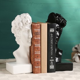 Подставка для книг 'Бюст Давида' набор, черно-белый, 25см