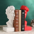 Подставка для книг "Бюст Давида" набор, бело-розовый, 25см - фото 319740520