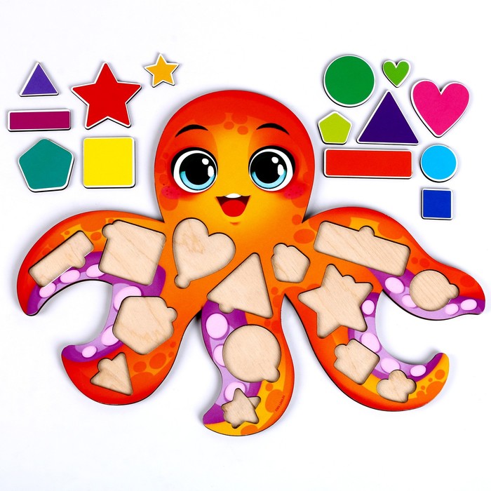 Развивающая игрушка «‎Учим формы и цвета с осьминогом»‎ - фото 1910552606
