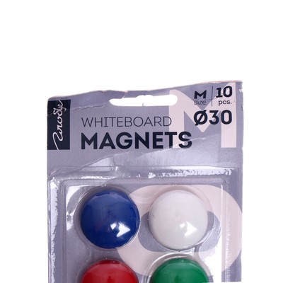 УЦЕНКА Магниты для досок 30 мм, 10 штук, GLOBUS цветные, в блистере