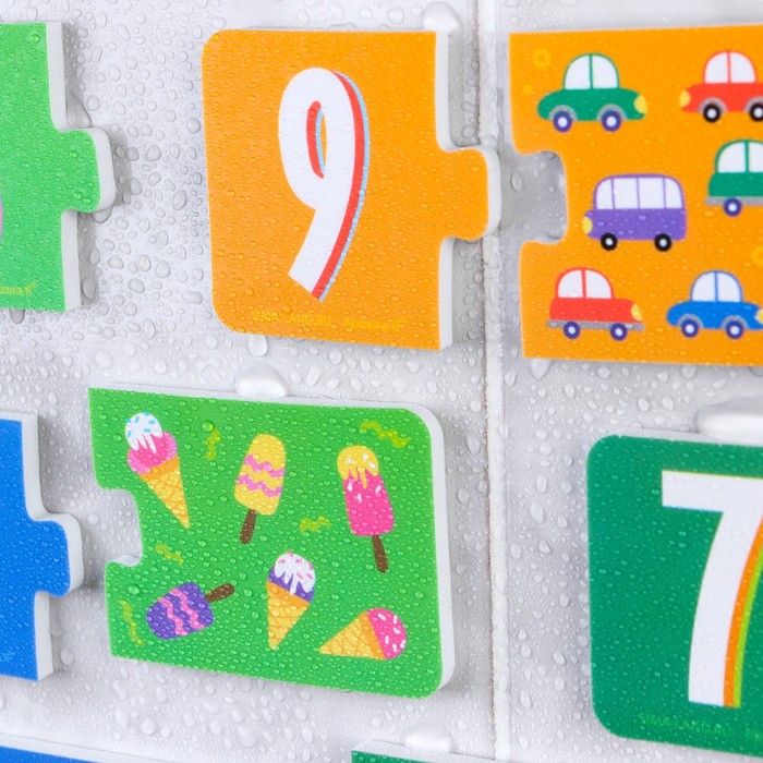 Макси - пазл для игры в ванне «Учимся считать», 10 пазлов, 20 деталей, EVA 60094