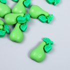Декор для творчества пластик "Зелёная груша с листиками" набор 10 шт 3х1,5 см - фото 319242237