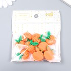 Декор для творчества пластик "Апельсинка с листиками" набор 10 шт 2,5х2 см - фото 6796561