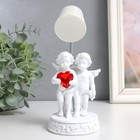 Фигурка светящаяся «Лампа - ангелы с сердцем», белый, полистоун, 7.5×7.5×18 см, МИКС - Фото 2