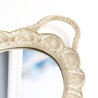 Подставка интерьерная полистоун с зеркалом "Колоски" золото 45х26,5х3,5 см - фото 6796649