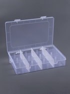 Органайзер для хранения мелочей, передвижные перегородки, 12 секций, 19.5×13×3.6 см, прозрачный - Фото 2
