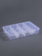 Органайзер для хранения мелочей, передвижные перегородки, 12 секций, 19.5×13×3.6 см, прозрачный - Фото 3