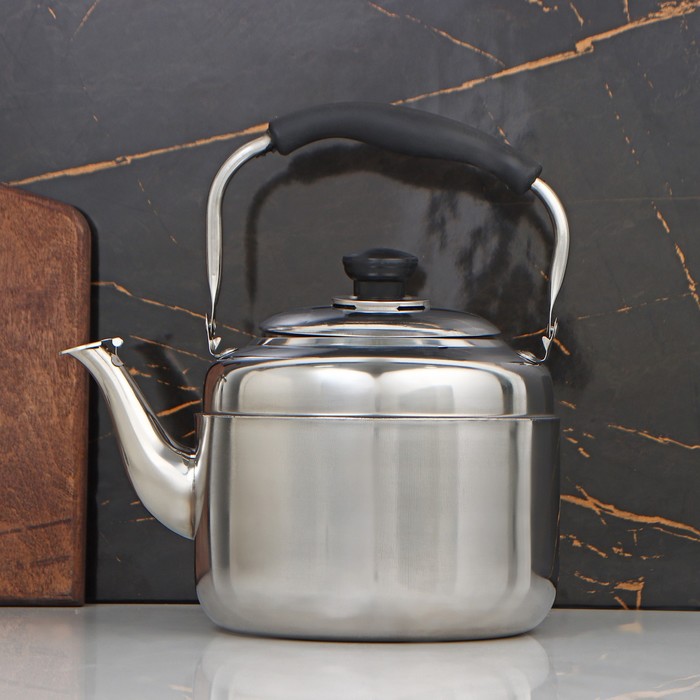 Чайник из нержавеющей стали, 3,5 л, цвет хромированный - Фото 1