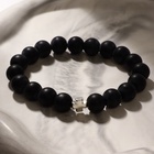 Чётки-браслет «Шунгит», 19 бусин, с крестиком, чёрные - Фото 2