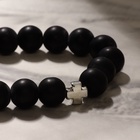 Чётки-браслет «Шунгит», 19 бусин, с крестиком, чёрные - Фото 3