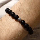 Чётки-браслет «Шунгит», 19 бусин, с крестиком, чёрные - Фото 5