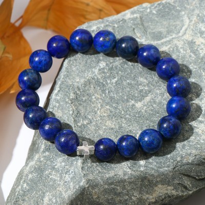 Чётки - браслет «Лазурит», 18 бусин, с крестиком, синие